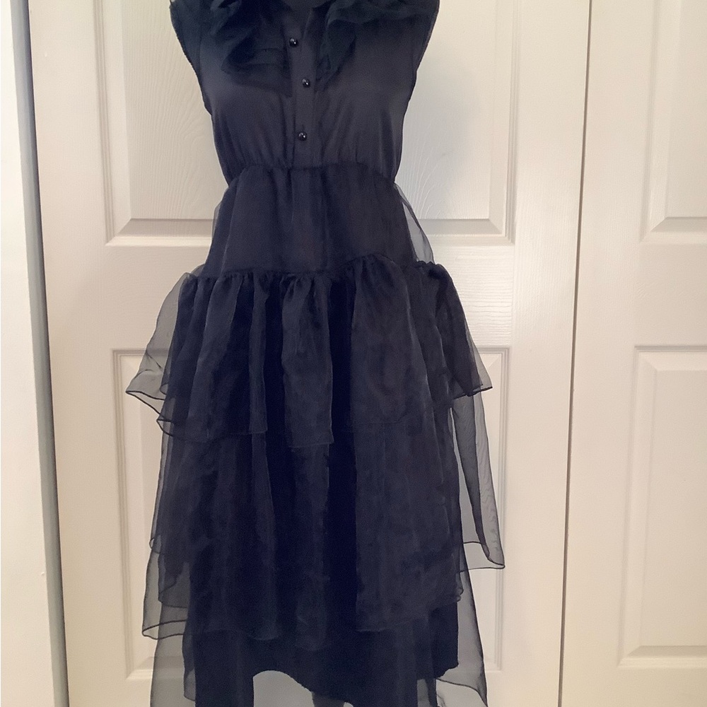 Elegant Black Tiered Dress